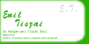 emil tiszai business card